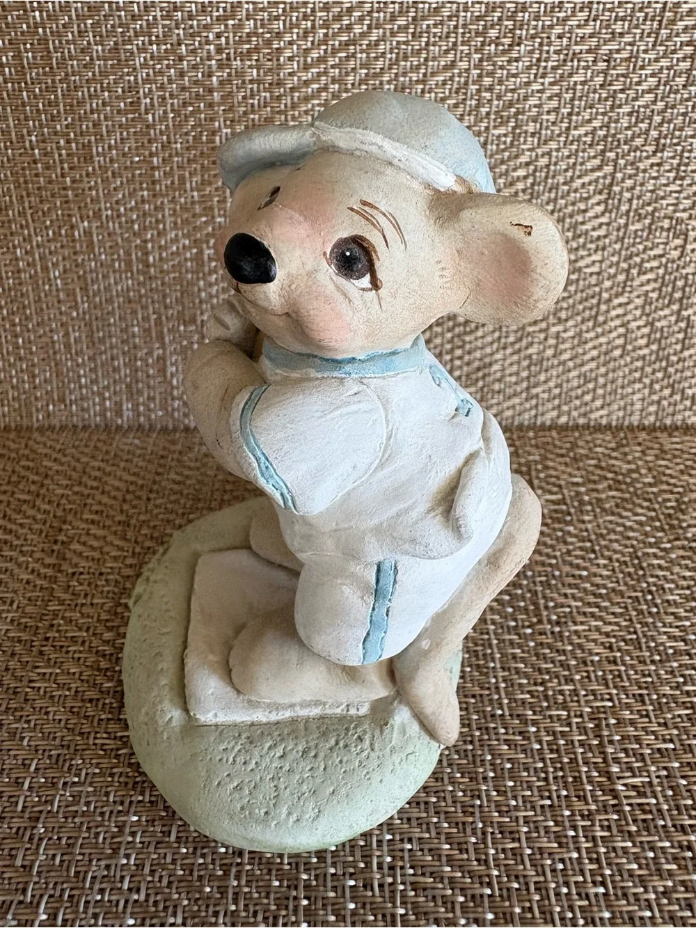 ⁠Dreamsicles Teddy Bear Batter Up Baseball Figurine Cast Iron Home Plate 1996